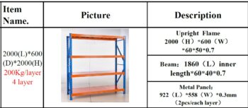 ESTANTE DE 4 NIVELES DE 200Kgs - Image 4